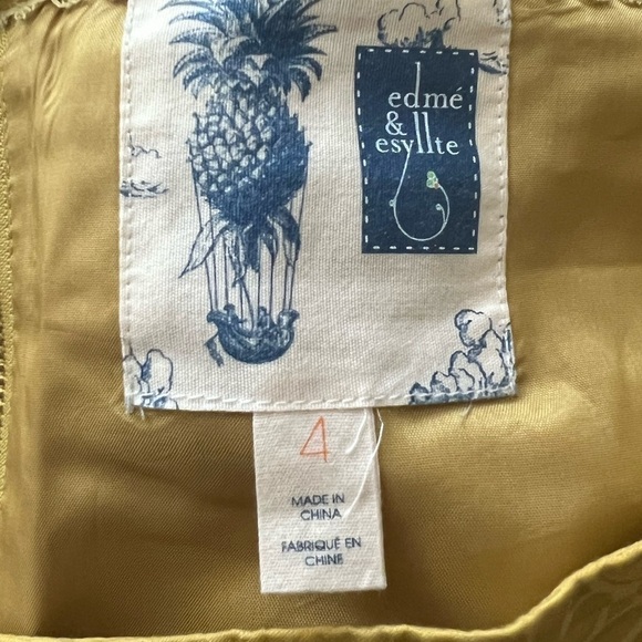 Anthropologie Edme & Esyllte Yellow Jacquard Floral Tulip Skirt Size 4 - Picture 11 of 12